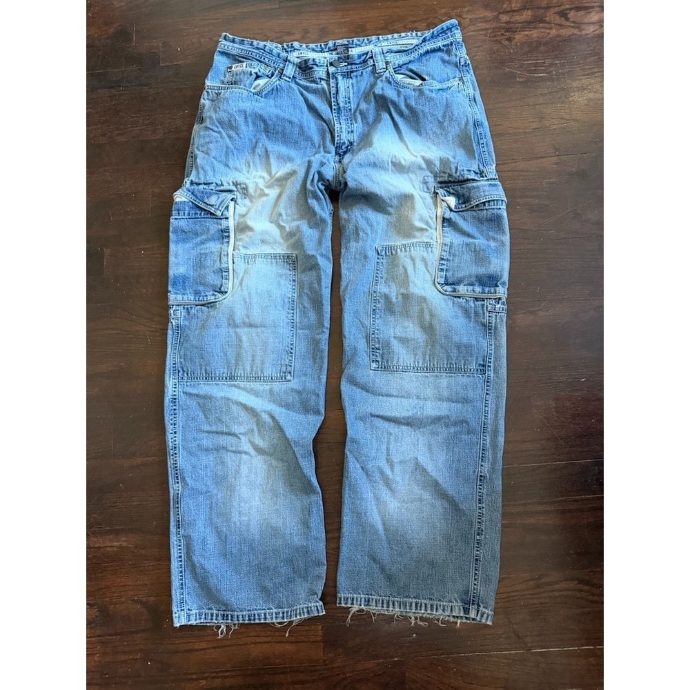 vintage enyce jeans y2k baggy blue distressed jeans 38x32